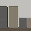 SMEO Modern Refrigerators In Gray And Beige With Four Different Sizes 3d model