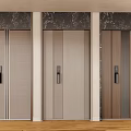Mother door double door fingerprint password lock 3d model
