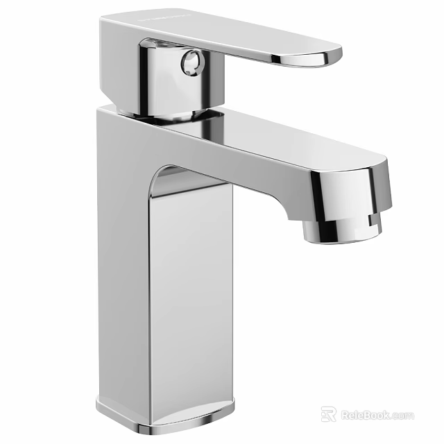 Modern Chrome Bathroom Faucet With Single Handle Sleek Design And Tall Spout 3d model 