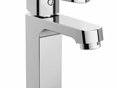 Modern Chrome Bathroom Faucet With Single Handle Sleek Design And Tall Spout 3d model