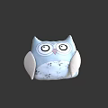 Cute Owl Shaped Plush Toy With Light Blue Body Floral Pattern And White Wings