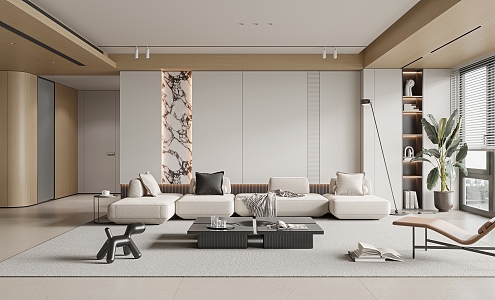 Modern Living Room Minimalist Living Room 3d model