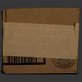 Brown Cardboard Box Wrapped In Clear Tape With Barcode Label For Shipping 3d model