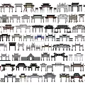 Traditional Chinese Memorial Archways Displaying Various Architectural Styles And Intricate Designs