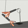 Minimalist Modern Black Lighting Combination With Hanging Standing Lamps And Square Base