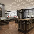 Luxury Jewelry Store Interior Design with Glass Display Cases Chandelier Lighting and Exquisite Jewelry Pieces