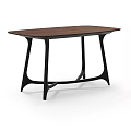 Modern Minimalist Dining Table with Wooden Top and Black Curved Legs Unique Design