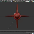 Toy Rocket Model With Red Nose Cone White Body And Gray Fins