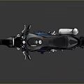 Stylish Modern Black Motorcycle With Blue Wheels And Sporty Frame Design