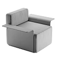 Modern Single Sofa With Flat Armrests Simple Lines And Dark Color Design 3d model