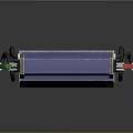 Colorful Fuel Dispenser With Purple Green Yellow Stripes And Red Green Nozzles