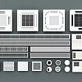 Various Air Conditioner Air Vents With Different Shapes And Grille Designs