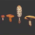 Modern mushroom straw mushroom poisonous mushroom plant 3d model