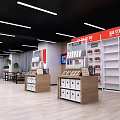 Print shop office space modern minimalist 3d model