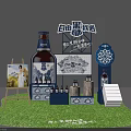 Homemade Rice Wine Exhibition Booth With Large Bottle Model Poster And Product