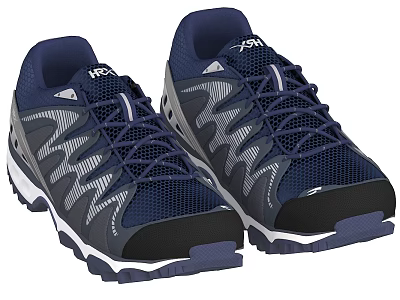 KON Blue Gray Athletic Shoes with Breathable Mesh Upper Non Slip Rubber Sole Comfortable Lacing 3d model
