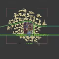 Modern Office Building With Glass Curtain Walls Symmetric Design And Front Lawn