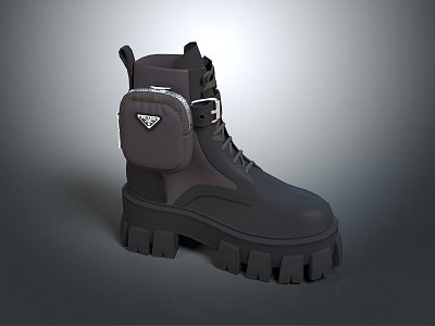 Modern Boots Medium Boots Leather Boots 3d model