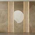 Middle ancient screen partition 3d model