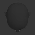 Realistic Black Head Model With Facial Organs And Brown Beard Hair