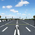 LYNK&CO Archway With Two White And Blue Cars On Yellow Parking Lines Outdoor