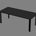 Modern Dark Wooden Dining Table With Sleek Design And Four Legs 3d model