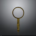 Vintage Golden Magnifying Glass With Ornate Handle And Clear Lens