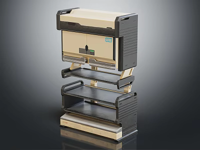 Medical Device Multi Layer Storage Shelving Unit With Beige And Black Design For Medical Supplies 3d model