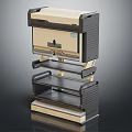 Medical Device Multi Layer Storage Shelving Unit With Beige And Black Design For Medical Supplies