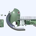 Green Themed Playground Equipment With Slide Elevated Platform Stairs And Fun Design