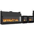Modern Fireplaces with Various Designs and Sizes and Realistic Flame Effects 3d model