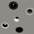 Modern Circular Downlights And Spotlights In Black White Ceiling Mounted Design 3d model