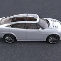 Modern White Sports Car with Aerodynamic Design Transparent Roof Sporty Headlights and Front Grille