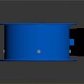 Blue Circular Fan With Black Blades And Blue Housing Motor Design