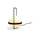 Modern Table Lamp With Spherical Lampshade Black Frame And Warm Light 3d model