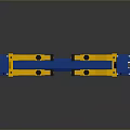 Heavy Duty Blue Yellow Two Post Car Lift With Safety Control And Support Arms