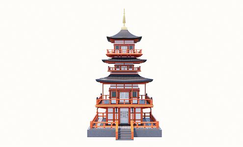 Chinese Pagoda Ancient Building 3d model