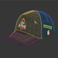 Black Trucker Hat With Mesh Back Front Embroidered Logo And Brand Patch Design 3d model
