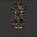 Military Armored Vehicle With Camouflage Paint Cannon Turret And Tactical Equipment