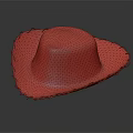 Brown Cowboy Hat With Stitched Brim On Black Background 3d model