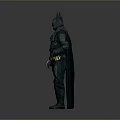 Batman Character Wearing Green Armored Suit With Cape And Helmet Standing