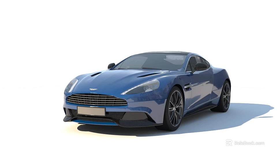 Blue Luxury Sports Car With Sleek Body Black Wheels And Modern Design 3d model 
