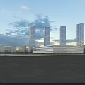 Aerial Planning of Modern Urban Area With High Rise Low Rise Buildings and Open Space