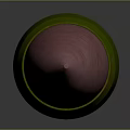 Sleek Isolated Bullet With Green Casing And Pink Tip Reflection On Dark Background
