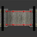 Red Japanese Style Bridge With Black Roofs Stone Bases And Ornate Railings