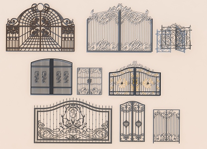 wrought iron gate iron gate school gate 3d model