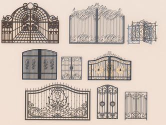 wrought iron gate iron gate school gate 3d model