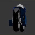 Futuristic Metallic Motorcycle With Sleek Design Blue Accents And Reflective Surface