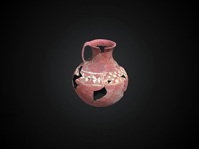 Broken clay pot 3d model