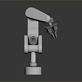 White Jointed Robotic Arm Character As 3D Model For Sci Fi Game And Movie Scenes